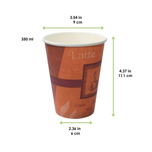 Bicchiere cartone stampa Cafè Latte Chocolate (PAP20)  H111mm 350ml