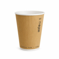 Bicchiere in cartone beige "Rippley" doppio strato  H110mm 350ml