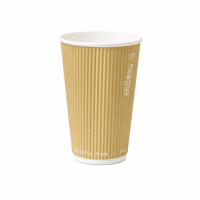 Bicchiere in cartone beige "Rippley" doppio strato  H62mm 120ml