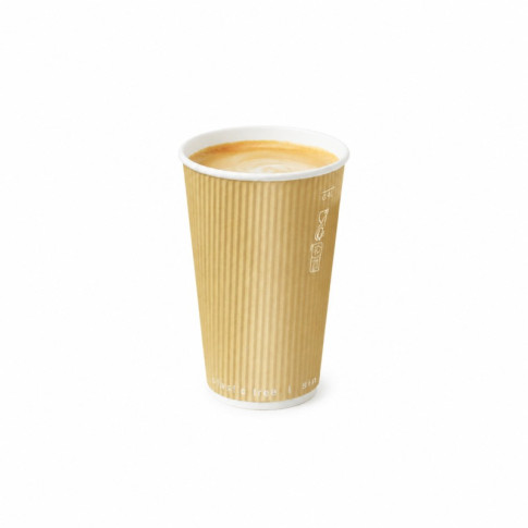 Bicchiere in cartone beige "Rippley" doppio strato  H62mm 120ml