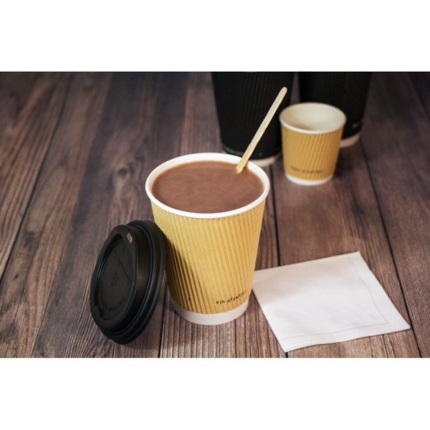 Bicchiere cartone kraft doppia parete increspata plastic-free (PAP20)  H136mm 460ml