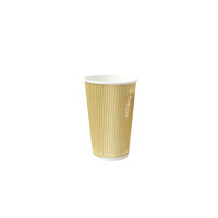 Bicchiere cartone kraft doppia parete increspata plastic-free (PAP20)  H62mm 120ml