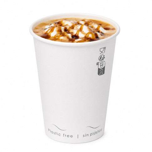 Bicchiere cartone bianco Eden plastic-free (PAP20)  H62mm 120ml