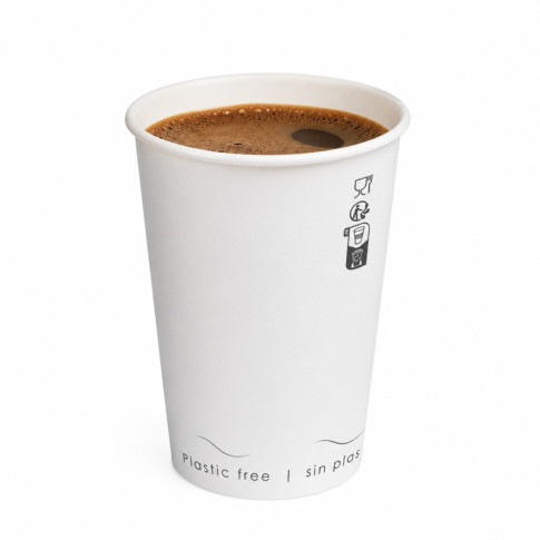 Bicchiere cartone bianco Eden plastic-free (PAP20)  H79mm 180ml