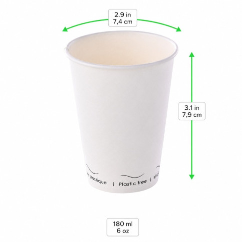 Bicchiere cartone bianco Eden plastic-free (PAP20)  H79mm 180ml