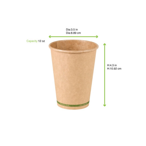 Bicchiere cartone kraft ZEN plastic-free (PAP20)  H110mm 350ml