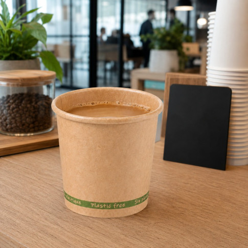 Bicchiere cartone kraft ZEN plastic-free (PAP20)  H60mm 90ml