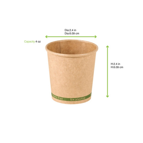 Bicchiere cartone kraft ZEN plastic-free (PAP20)  H62mm 120ml