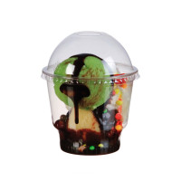 Coperchio in PET trasparente a cupola con foro   H45mm