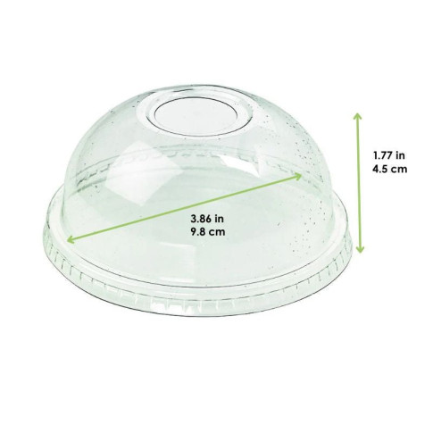 Coperchio in PET trasparente a cupola con foro   H45mm