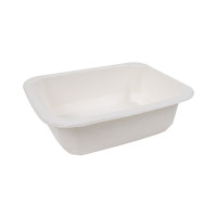 Vaschetta sigillabile in polpa di canna da zucchero 1/18 160x130mm H46mm 585ml
