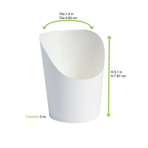 Bicchiere da snack in cartone bianco  H79mm