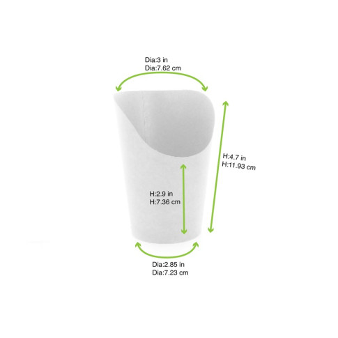 Bicchiere da snack in cartone bianco  H118mm 230ml