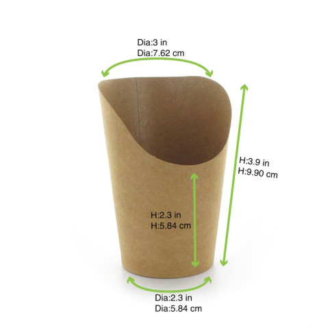 Bicchiere da snack in cartone kraft  H98mm