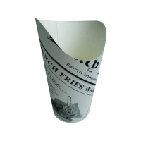 Bicchiere da snack in cartone, decorazione stampa di giornale   H133mm 325ml