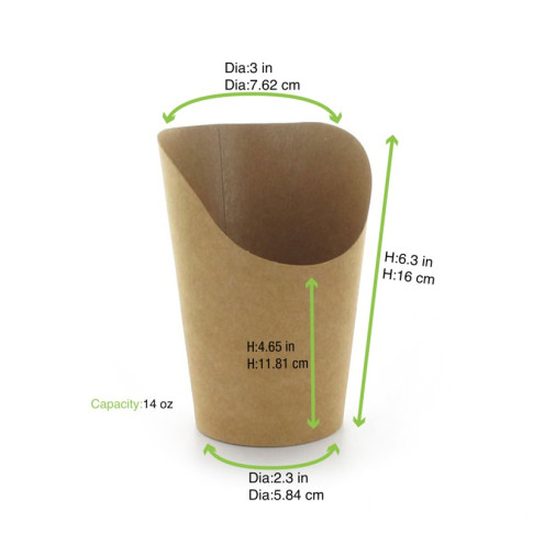 Bicchiere da snack in cartone kraft  H160mm