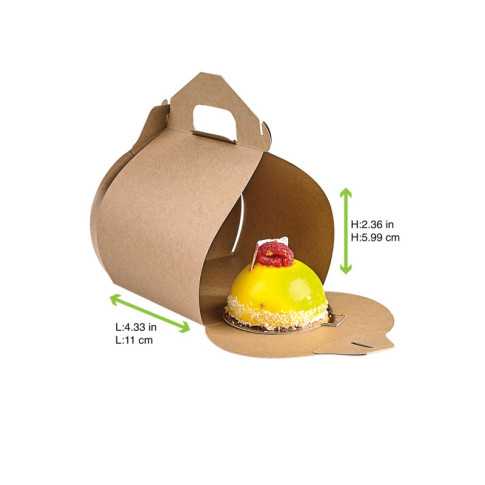 Scatola da pasticceria in cartone kraft con manici 110x100mm H153mm