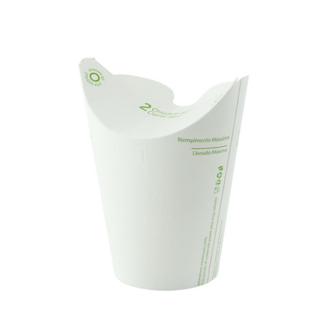 Bicchiere in cartone con coperchio pieghevole integrato (PAP1)  H81mm 250ml