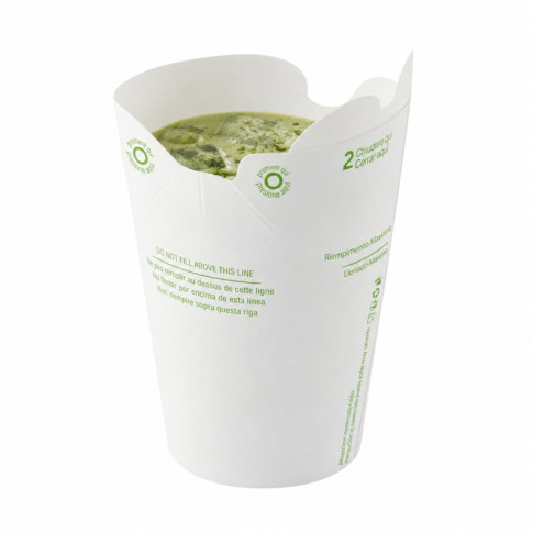 Bicchiere in cartone con coperchio pieghevole integrato (PAP1)  H81mm 250ml