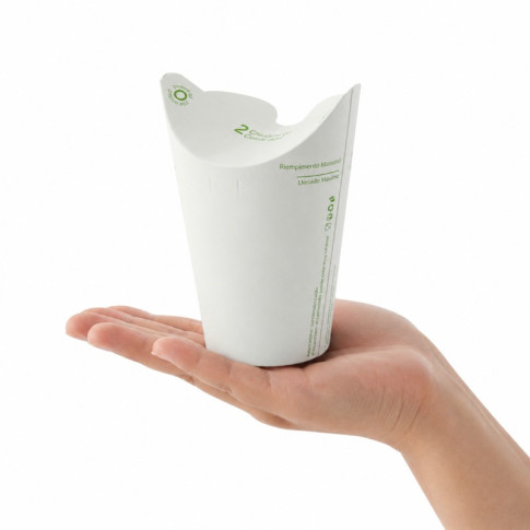 Bicchiere in cartone con coperchio pieghevole integrato (PAP1)  H81mm 250ml