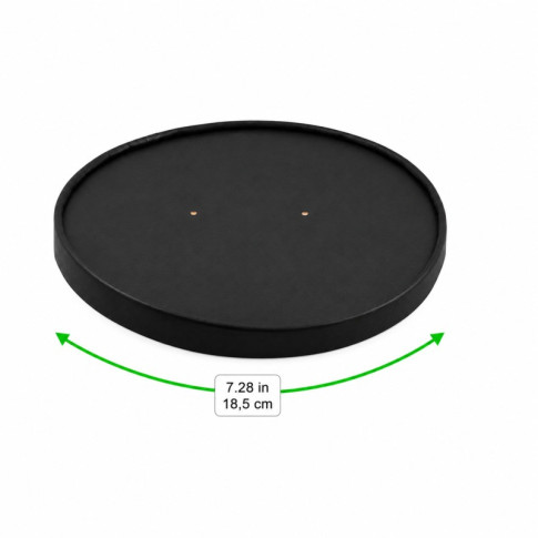 Coperchio in cartone nero per alimenti caldi e freddi con fori per il vapore (C/PAP 81)  H16mm