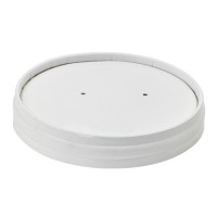 Coperchio in cartone bianco per alimenti caldi e freddi con fori per il vapore (C/PAP 81)  H15mm