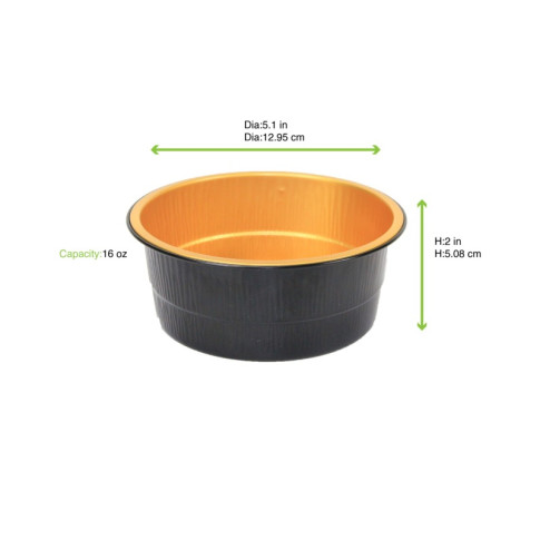 Opseal Aluminium pot black/gold  H50mm 450ml