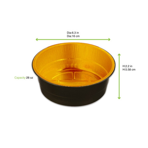 Opseal Aluminium pot black/gold   H55mm 800ml