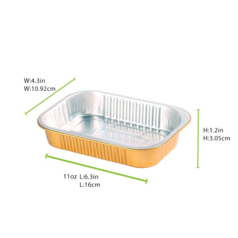 Opseal Vaschetta in alluminio esterno oro / interno argento 161x110mm H30mm 320ml