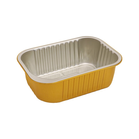 Vaschetta Opseal in alluminio esterno oro / interno argento 161x110mm H40mm 680ml