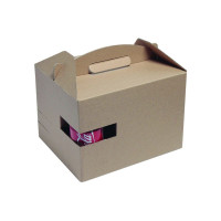Scatola in cartone ondulato "LunchNGo" con manico 300x200mm H175mm