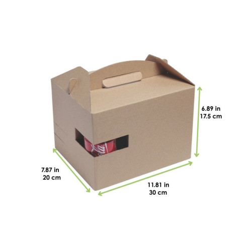 Scatola in cartone ondulato "LunchNGo" con manico 300x200mm H175mm