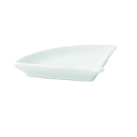 Piattino a ventaglio in porcellana bianca 100x76mm H14mm