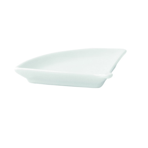 Piattino a ventaglio in porcellana bianca 100x76mm H14mm