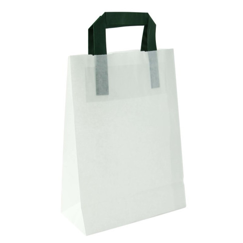 Shopper in carta bianca riciclata 200x100mm H280mm