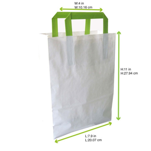 Shopper in carta bianca riciclata 200x100mm H280mm