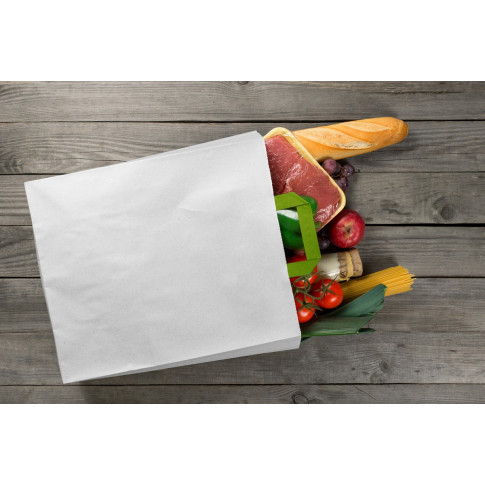 Shopper in carta bianca riciclata 200x100mm H280mm
