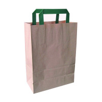 Borsa in carta kraft con manici verdi 200x100mm H290mm