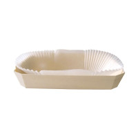 Stampo da forno in legno con pirottino in carta 186x115mm H39mm 600ml