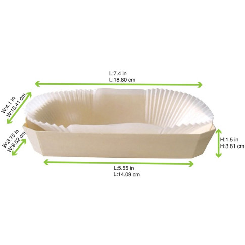 Stampo da forno in legno con pirottino in carta 186x115mm H39mm 600ml