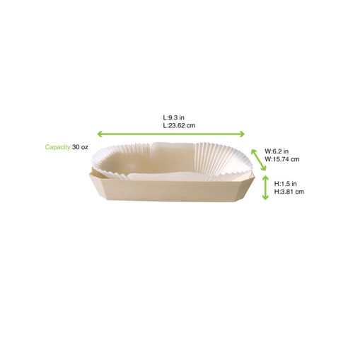 Stampo da forno in legno con pirottino in carta 260x160mm H40mm 750ml