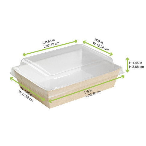 Coperchio in PET per contenitore da pollo (PAP21) 225x180mm H37mm