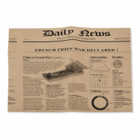 Carta kraft scuro con decorazione stampa di giornale, in scatola dispenser 380x400mm