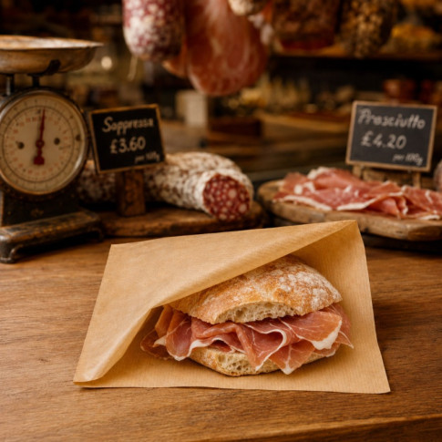 Sacchetto in carta scura aperto su 2 lati 250x230mm