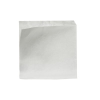 Sacchetto bianco antigrasso in carta scura aperto su due lati (PAP22) 170x170mm