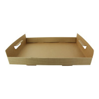 Vassoio in cartone kraft con maniglie (PAP20) 310x310mm H42mm