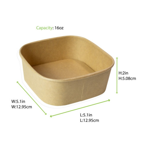 Insalatiera quadrata multiuso Kraft 130x130mm H50mm 500ml