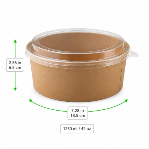 Insalatiera "Buckaty" multiuso, tonda in cartone kraft  H52mm 950ml
