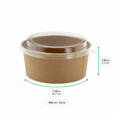 Insalatiera "Buckaty" multiuso, tonda in cartone kraft  H65mm 1250ml