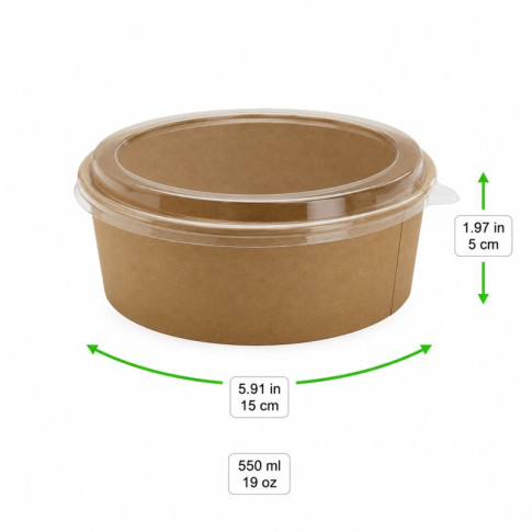 Insalatiera "Buckaty" multiuso, tonda in cartone kraft  H50mm 550ml